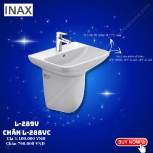 Lavabo treo tường Inax L289V + chân L288VC