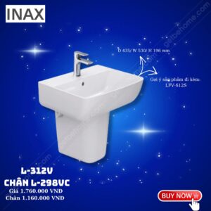 Lavabo treo tường Inax L312V + chân L298VC