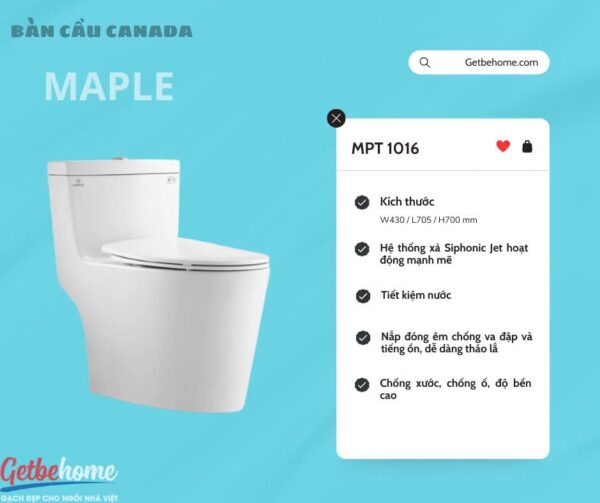 Bồn cầu 1 khối Canada Maple MPT 1016