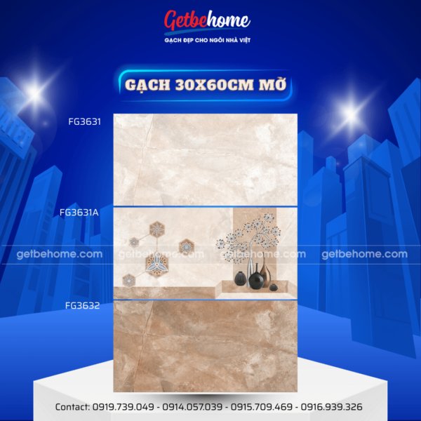 Gạch ốp tường 30x60 FG3631 - FG3631A - FG3632