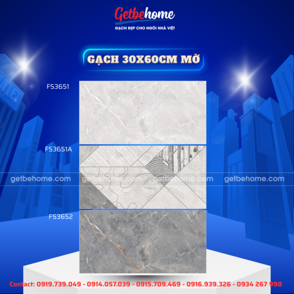 Gạch ốp tường 30x60 FS3651 - FS3651A - FS3652