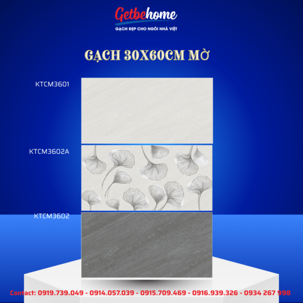 Gạch ốp tường Viglacera 30x60 KTCM3601 - KTCM3602A - KTCM3602