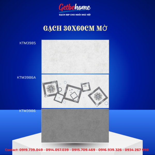 Gạch ốp tường Viglacera 30x60 KTM3985 - KTM3986A - KTM3986