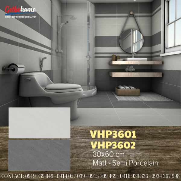 Gạch ốp tường vân đá Viglacera 30x60 VHP3601 - VHP3602