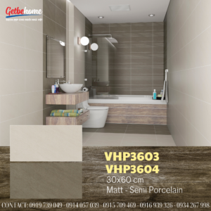 Gạch ốp tường vân đá Viglacera 30x60 VHP3603 - VHP3604