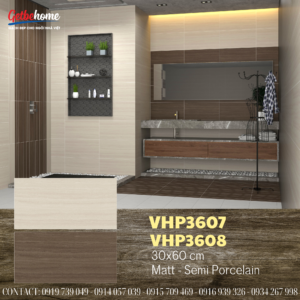 Gạch ốp tường Vân Travertine Viglacera 30x60 VHP3607 - VHP3608